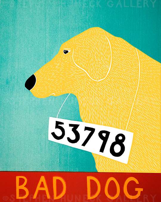 Bad Dog 53798 - Original Woodcut