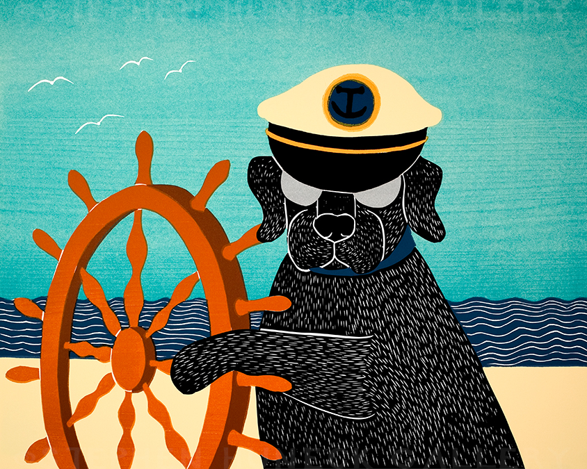 Captain Original Woodcut | Dog Mountain, VT - Stephen Huneck