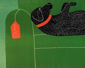 Couch for Sale - Original Woodcut