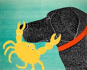 Crab-Yellow - Original Woodcut