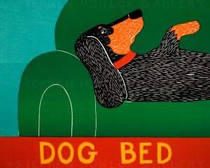 Dog Bed-Dachshund - Original Woodcut