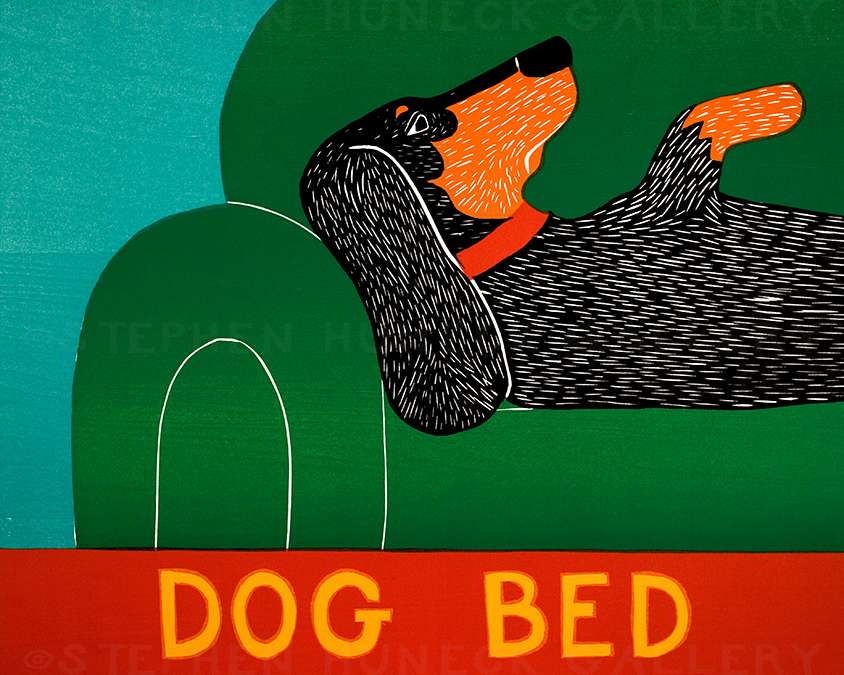 Dog Bed-Dachshund - Giclee Print