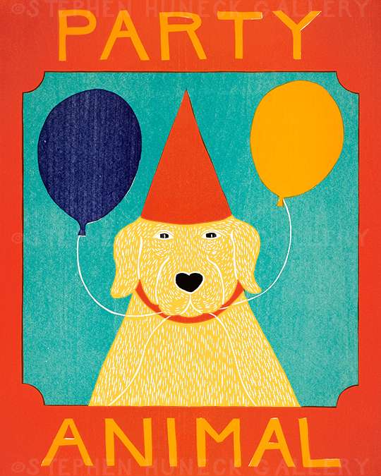 Party Animal - Original Woodcut