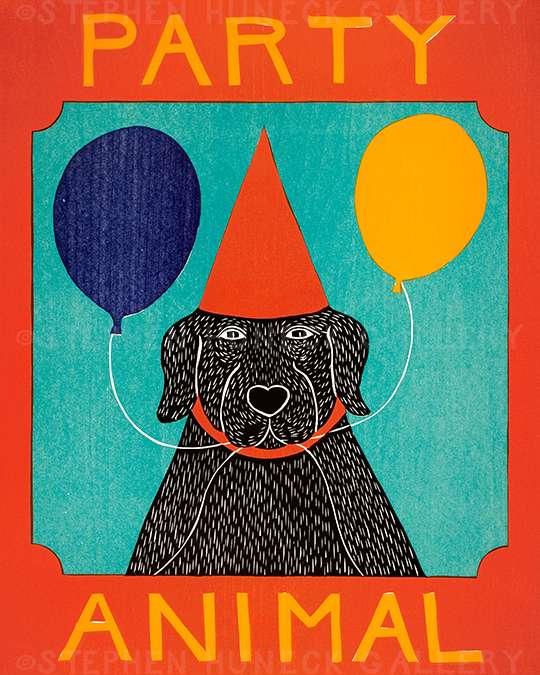 Party Animal - Original Woodcut