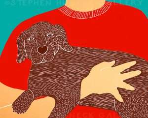 Dogs Can Heal a Broken Heart - Original Woodcut