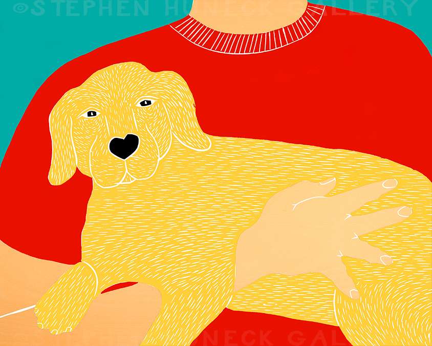 Dogs Can Heal a Broken Heart - Original Woodcut