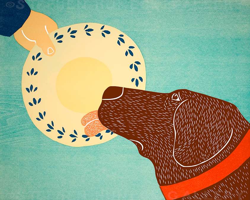 Dogs Like Jobs - Original Woodcut