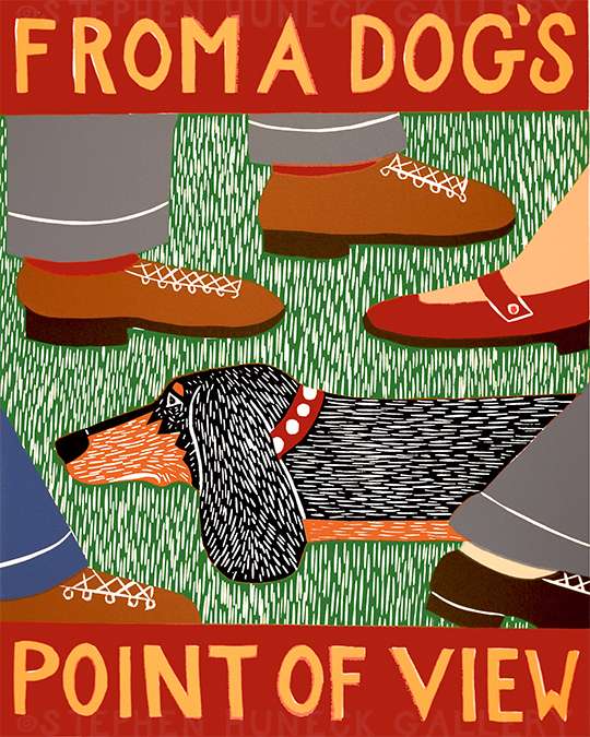 From a Dog's Point of View - Original Woodcut