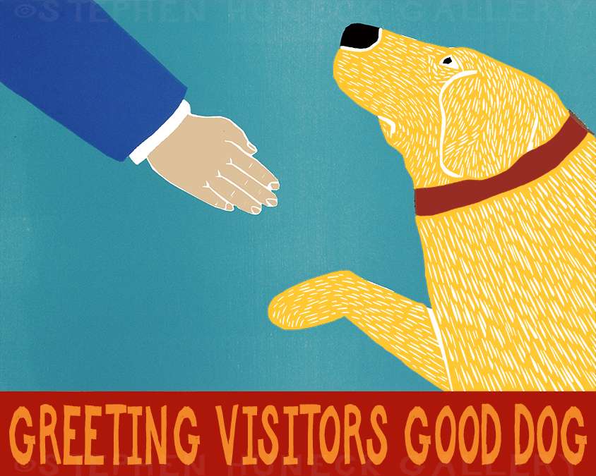 Greeting Visitors-Good Dog - Giclee Print