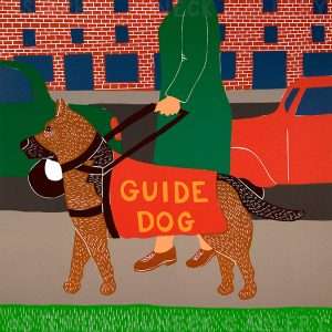 Guide Dog - Original Woodcut