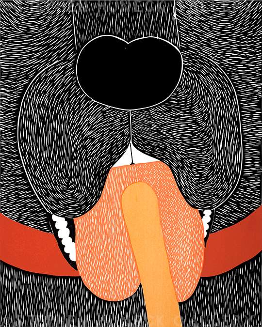Throat Exam - Original Woodcut