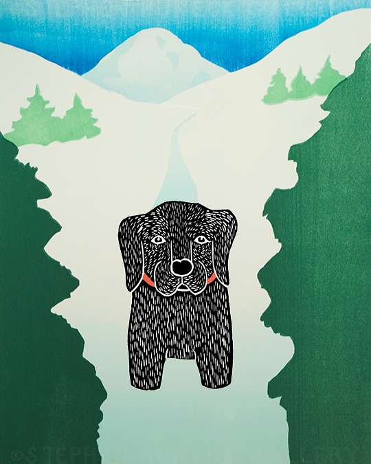 Through the Woods- Original Woodcut