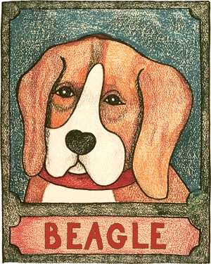 Beagle - Crayon Print