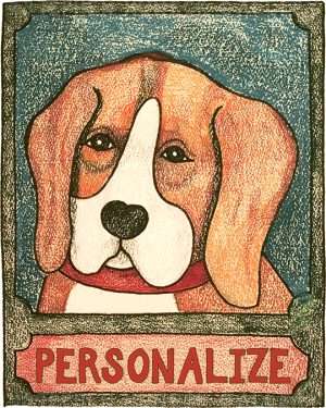 Beagle - Customizable Crayon Print