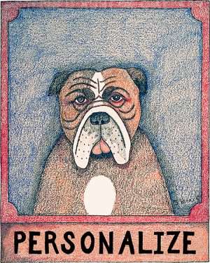Bulldog - Customizable Crayon Print