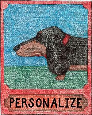 Dachshund - Customizable Crayon Print