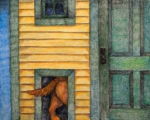 Dog Door - Crayon Print