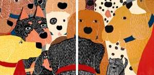 Dog Meeting - Diptych Print