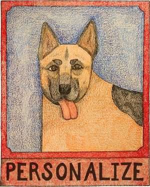 German Shepherd - Customizable Crayon Print