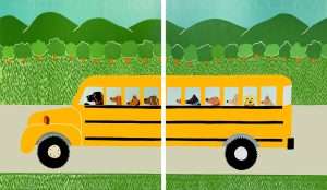 School Bus - Diptych Print