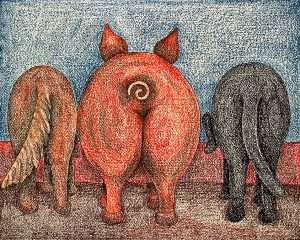 We Eat Like Pigs - Crayon Print
