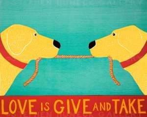 Love is Give and Take - Medium Woodcut