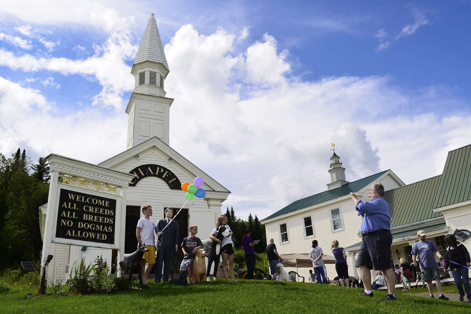 Exterior of Dog Chapel during a Dog Party
