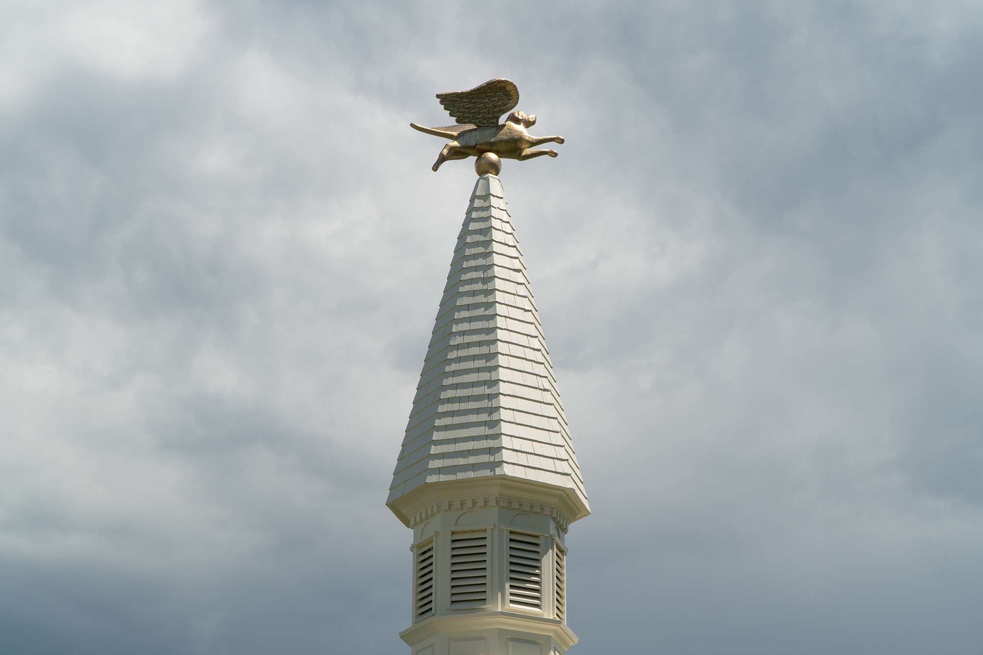 Angel Dog weathervane on Dog Chapel steeple